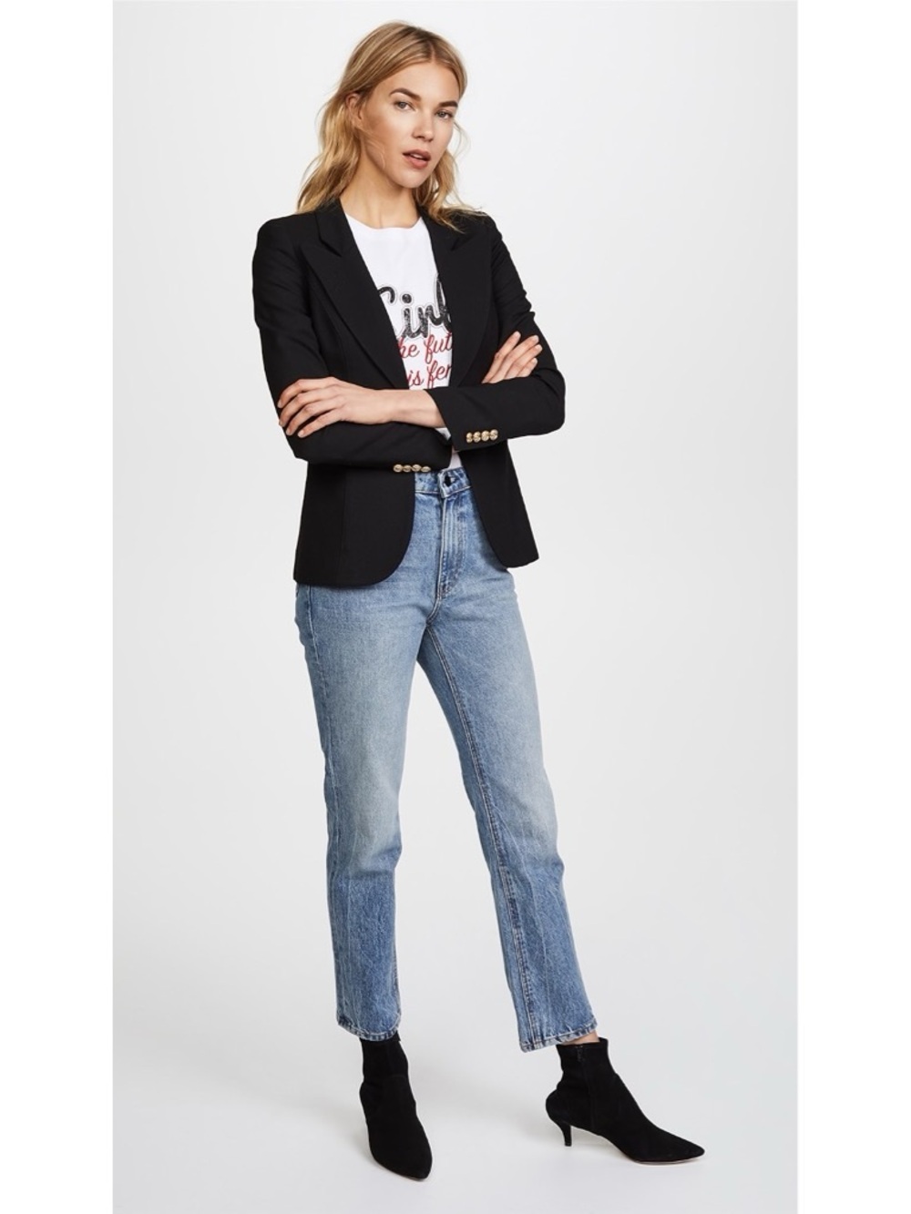 SMYTHE Classic Duchess Blazer Deep Black Wool Jacket 4 - Picture 2 of 14